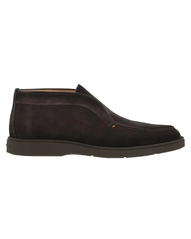 Santoni Stiefel Suede Leather Desert Boot schwarz Schwarz