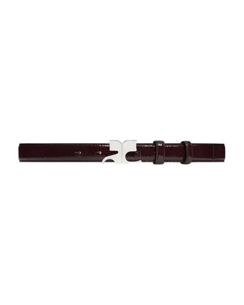 Courrèges Gürtel Glossy Burgundy Patent Leather Belt schwarz Schwarz