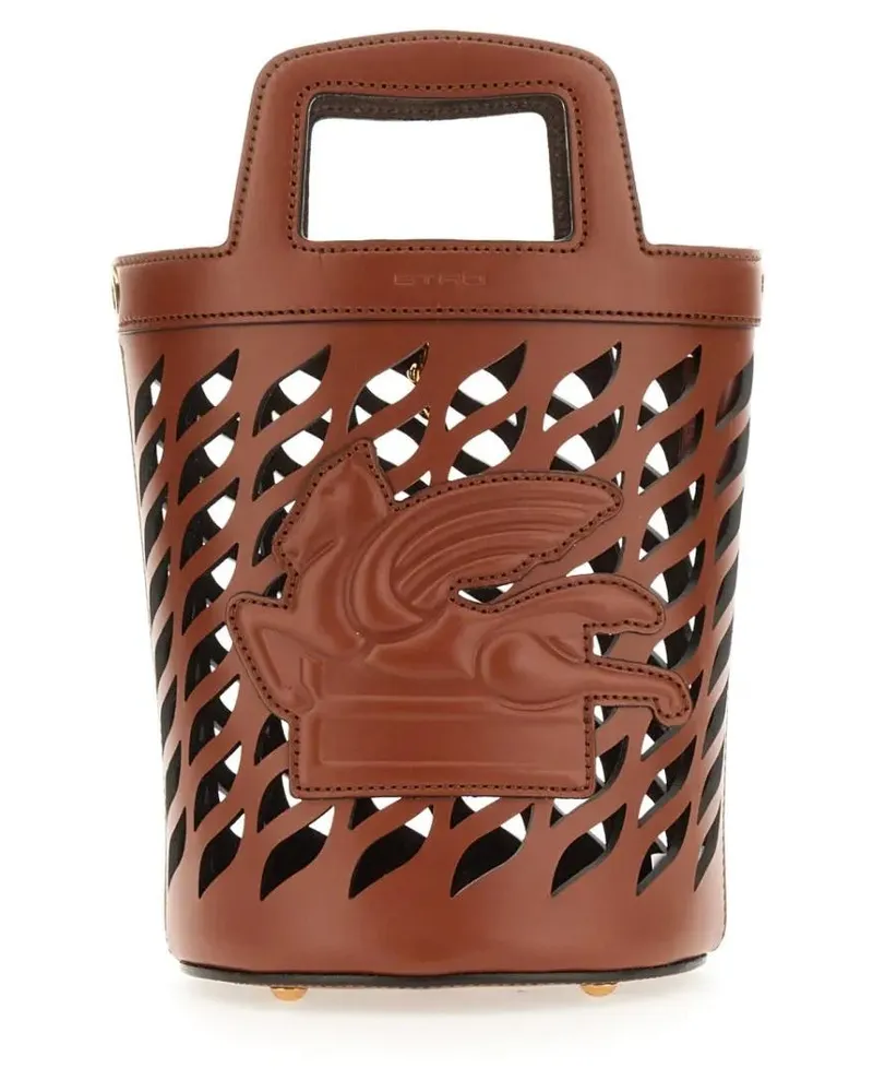 Etro Beuteltaschen Coffa Bag With Logo braun Braun
