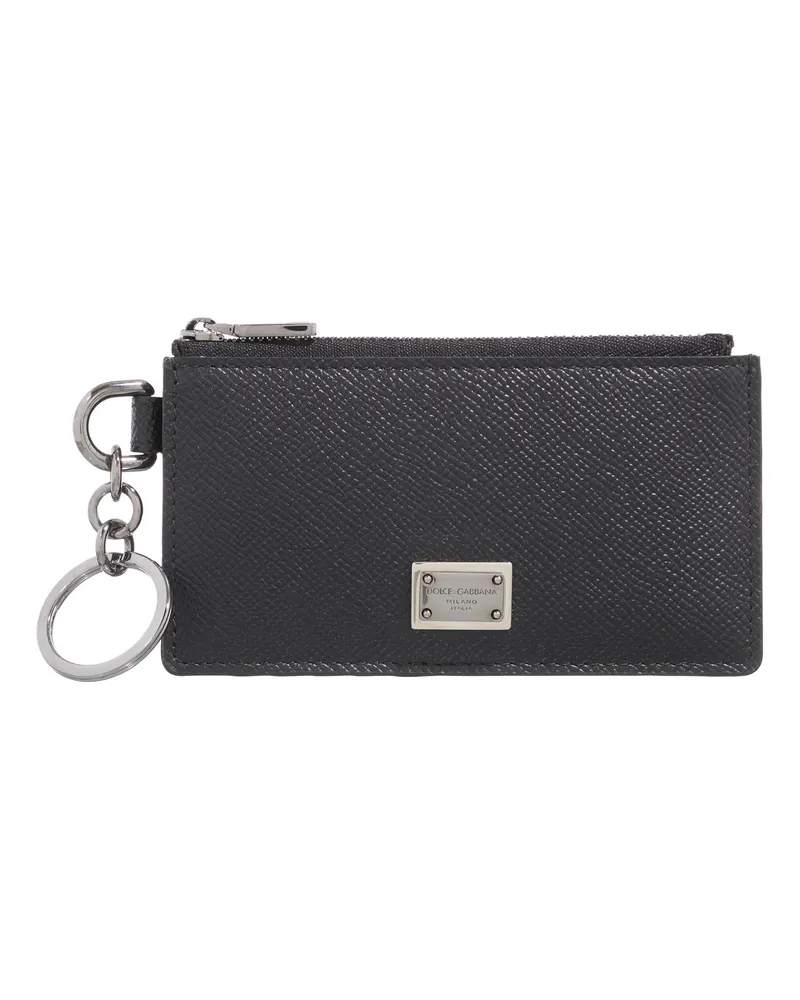Dolce & Gabbana Portemonnaies Black Leather Card Holder schwarz Schwarz