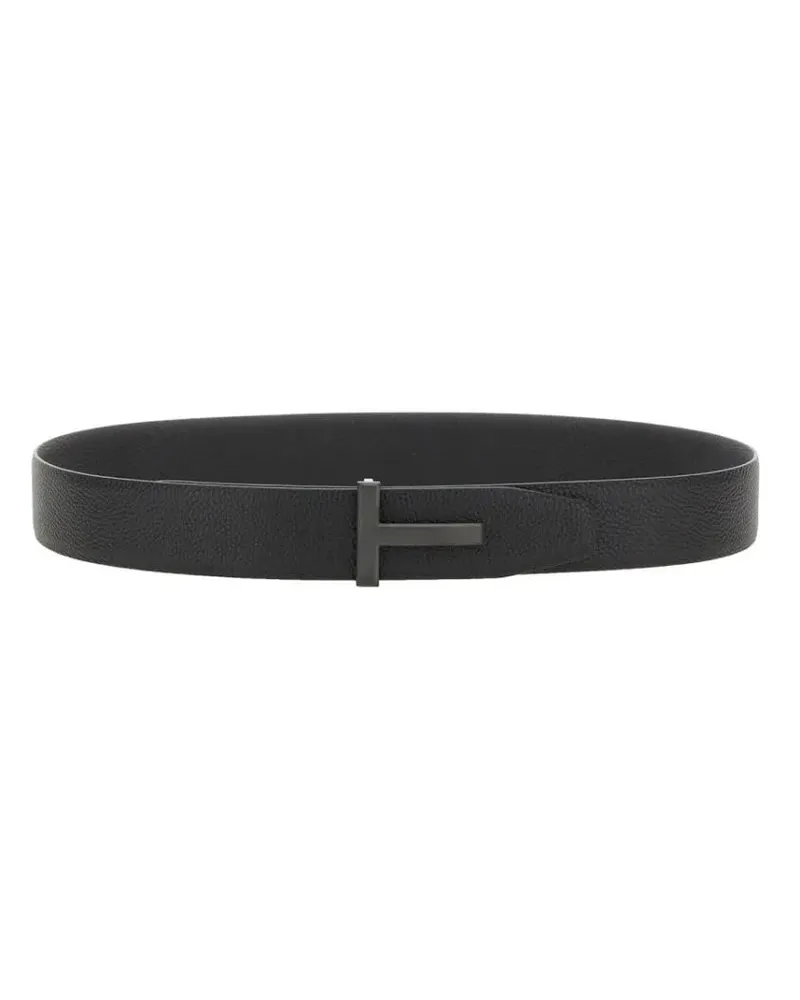 Tom Ford Gürtel Reversible Calf Leather Belt With Rectangular Buck schwarz Schwarz