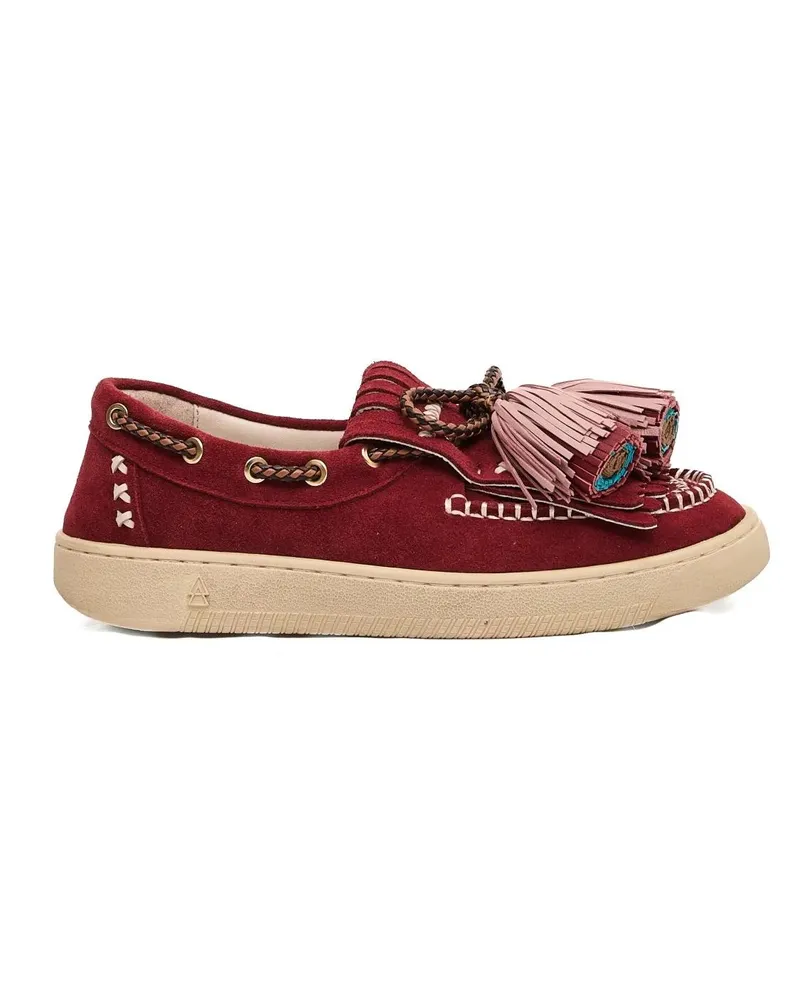 Elena Iachi Red Suede Moccasin rot Rot