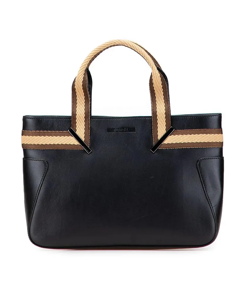 Gucci Crossbody Bags Leather Web Handbag schwarz Schwarz