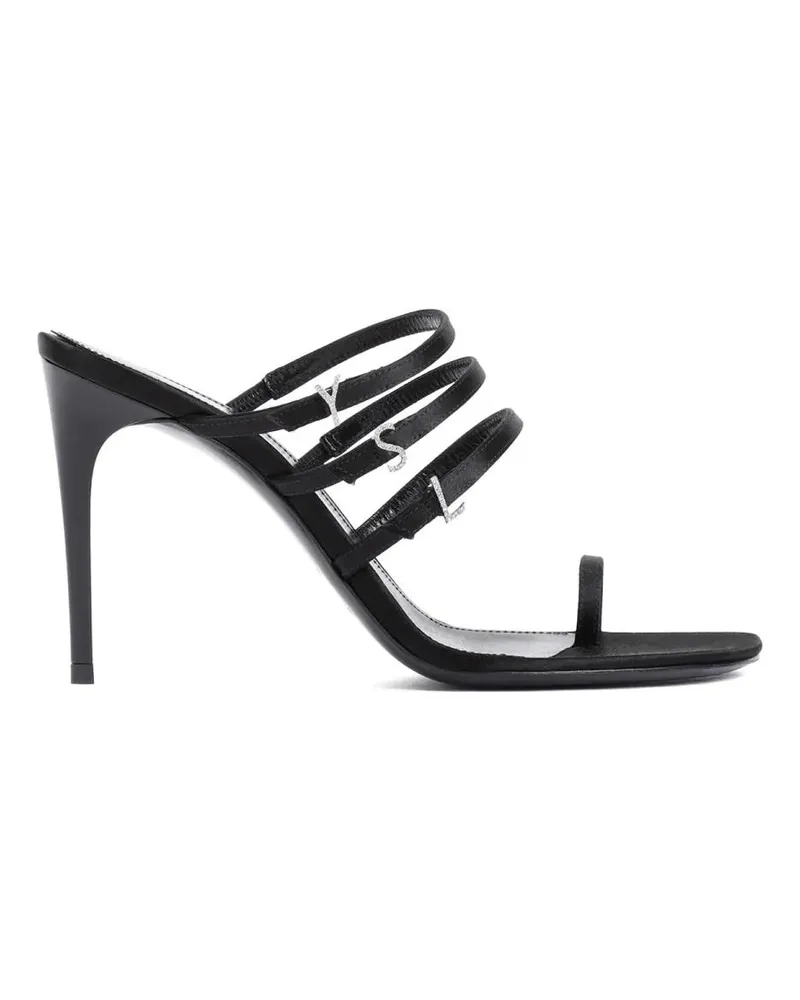 Saint Laurent Sandalen Jerry 95 Black Textile Sandals schwarz Schwarz
