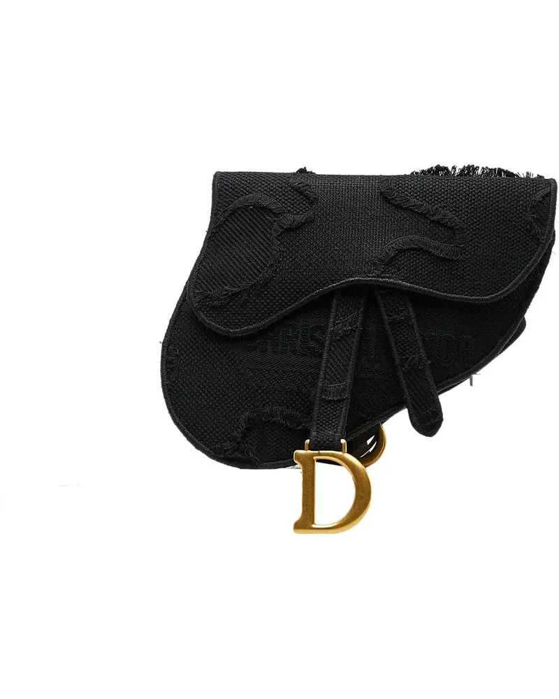 Dior Bauchtaschen 2019 Embroidered Canvas Camouflage Saddle Belt Bag schwarz Schwarz