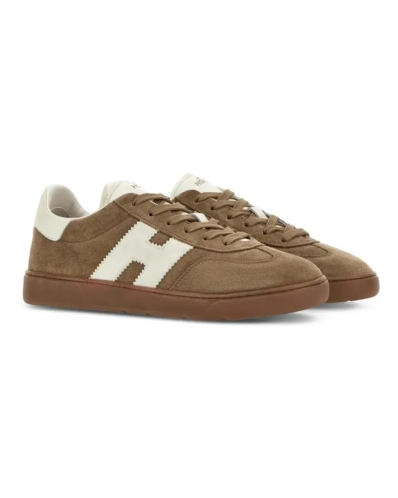 Hogan Low-Top Sneaker Beige Suede Sneakers With Logo Stripe braun Braun