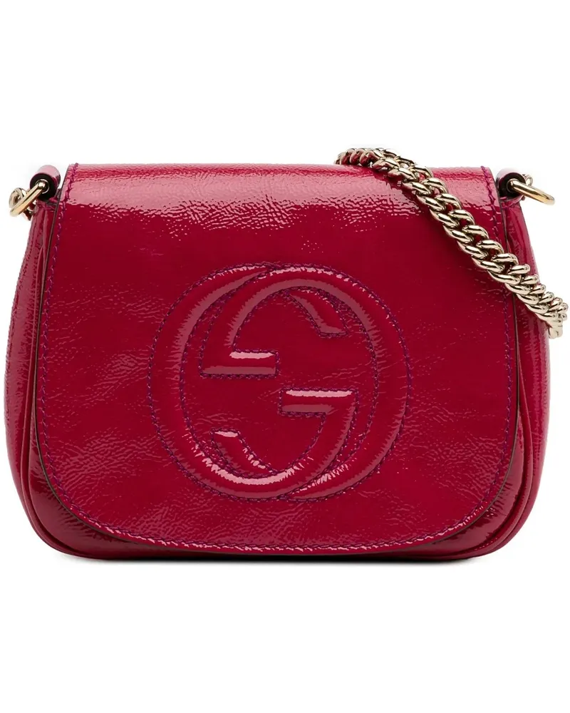 Gucci Hobo Bags Small Patent Soho Chain Flap Crossbody rot Rot
