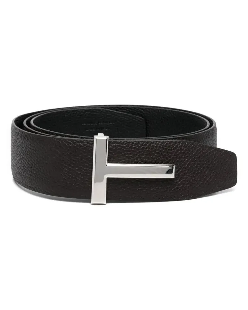 Tom Ford Gürtel Reversible Black Calf Leather Belt braun Braun