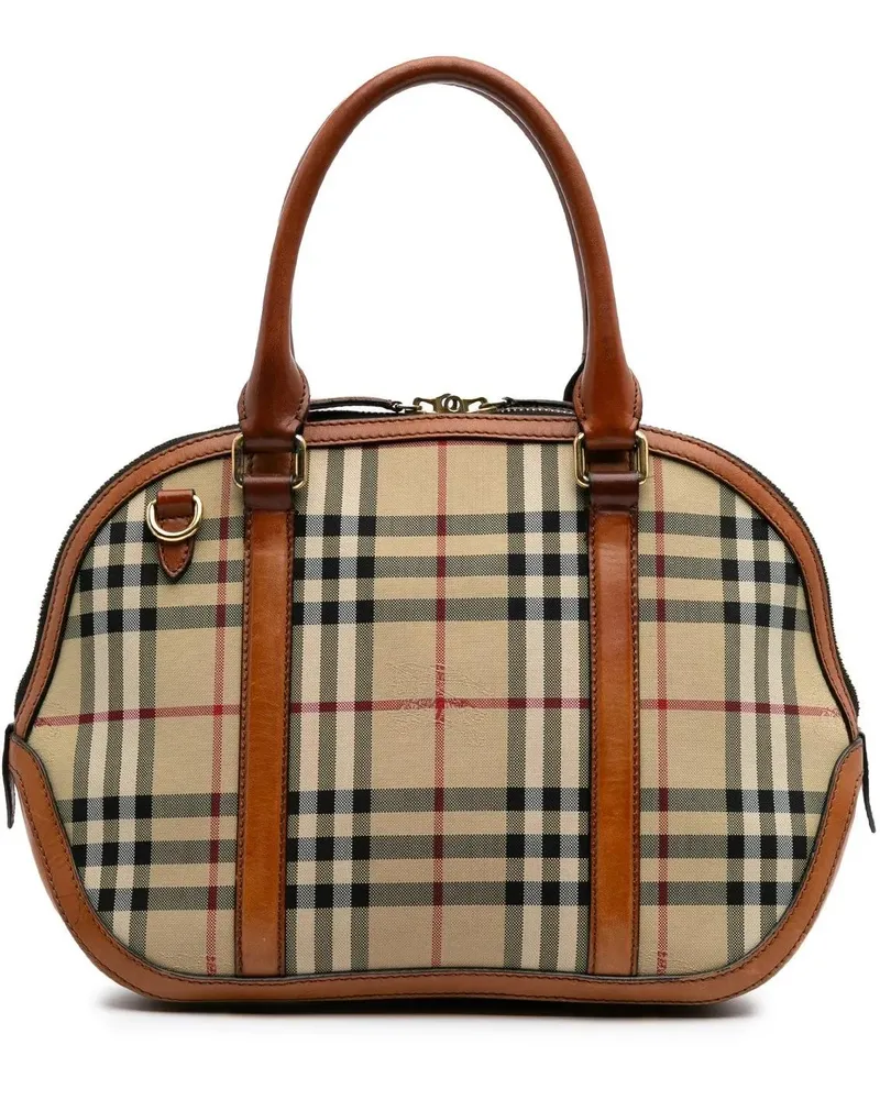 Burberry Hobo Bags 2000-2017 Small Haymarket Check Coated Canvas Orch braun Braun