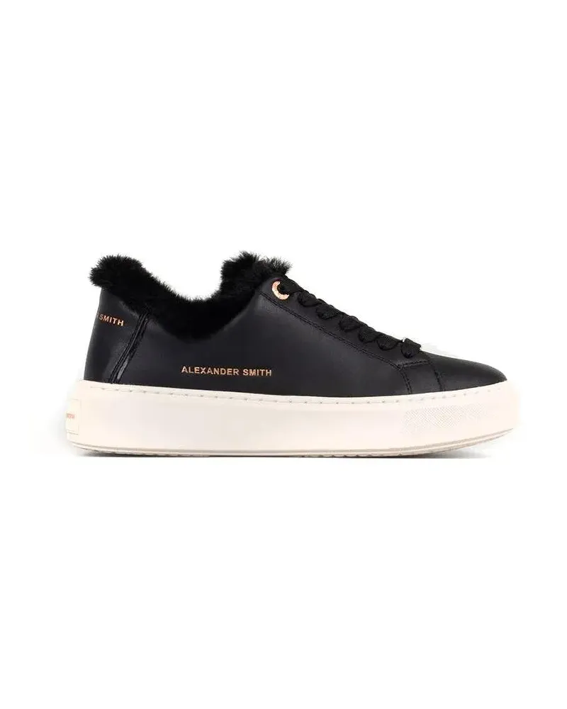 Alexander Smith Low-Top Sneaker Black Cow Leather Trainers schwarz Schwarz