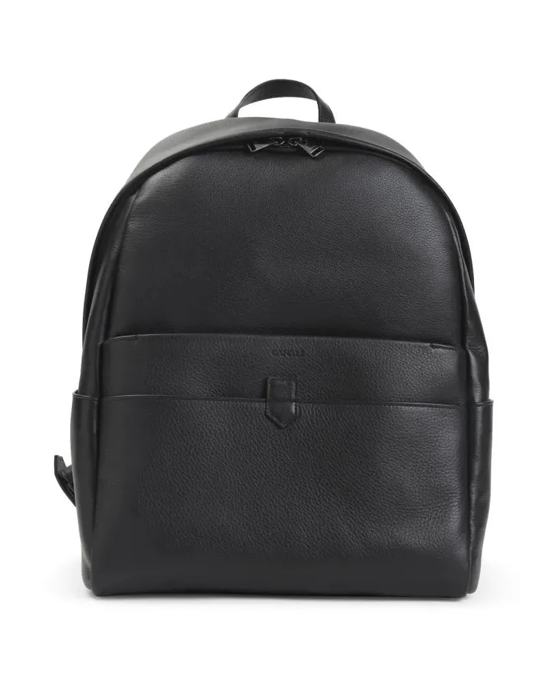 Canali Rucksäcke Sculptural Black Leather Bucket Bag schwarz Schwarz