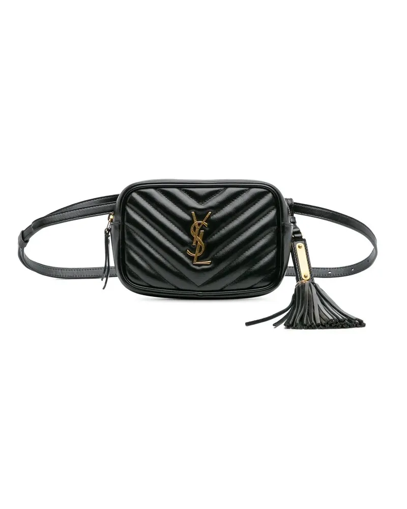 Saint Laurent Bauchtaschen Quilted Calfskin Tassel Lou Belt Bag schwarz Schwarz