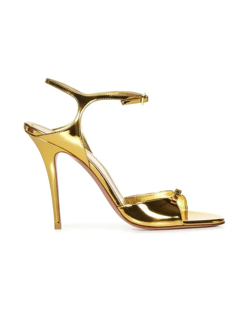 Amina Muaddi Sandalen Golden Sandals With 105Mm Heel And Elegant Buckles goldfarben 