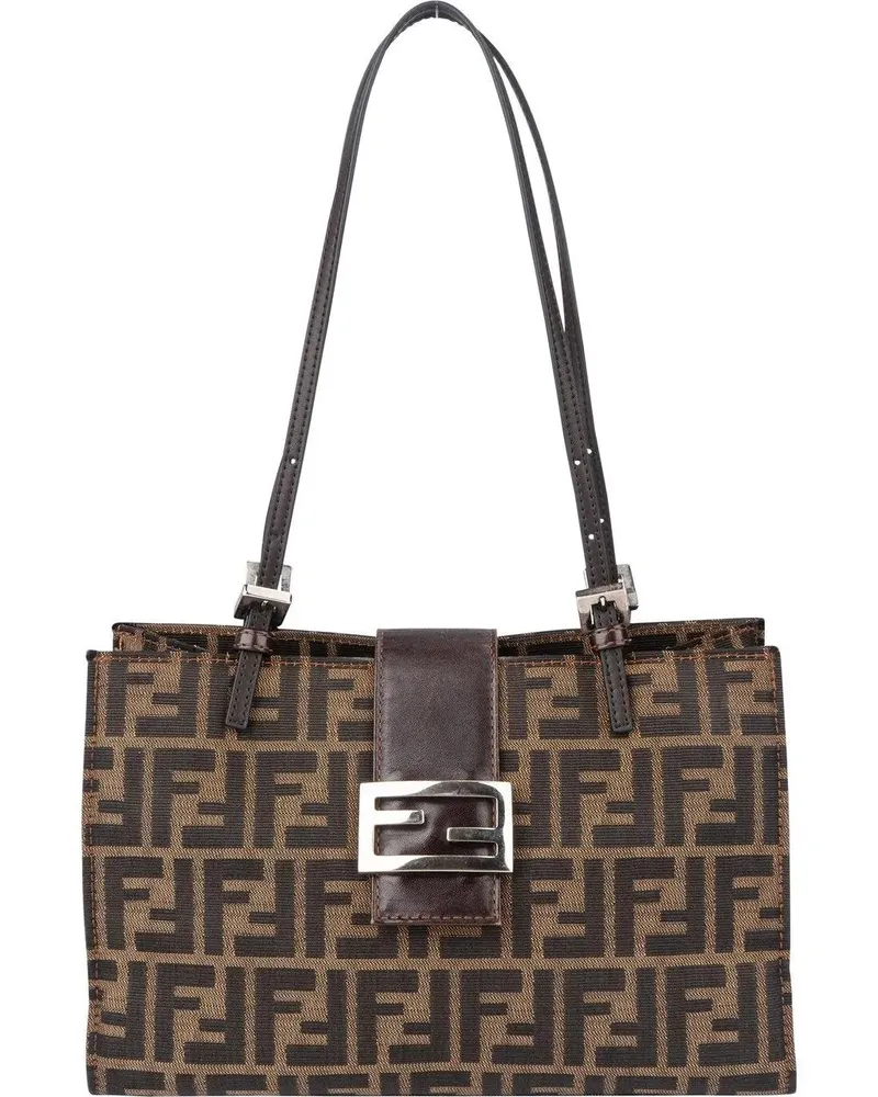 Fendi Crossbody Bags  FF Monogram Baguette Buckle Shoulder Bag braun Braun