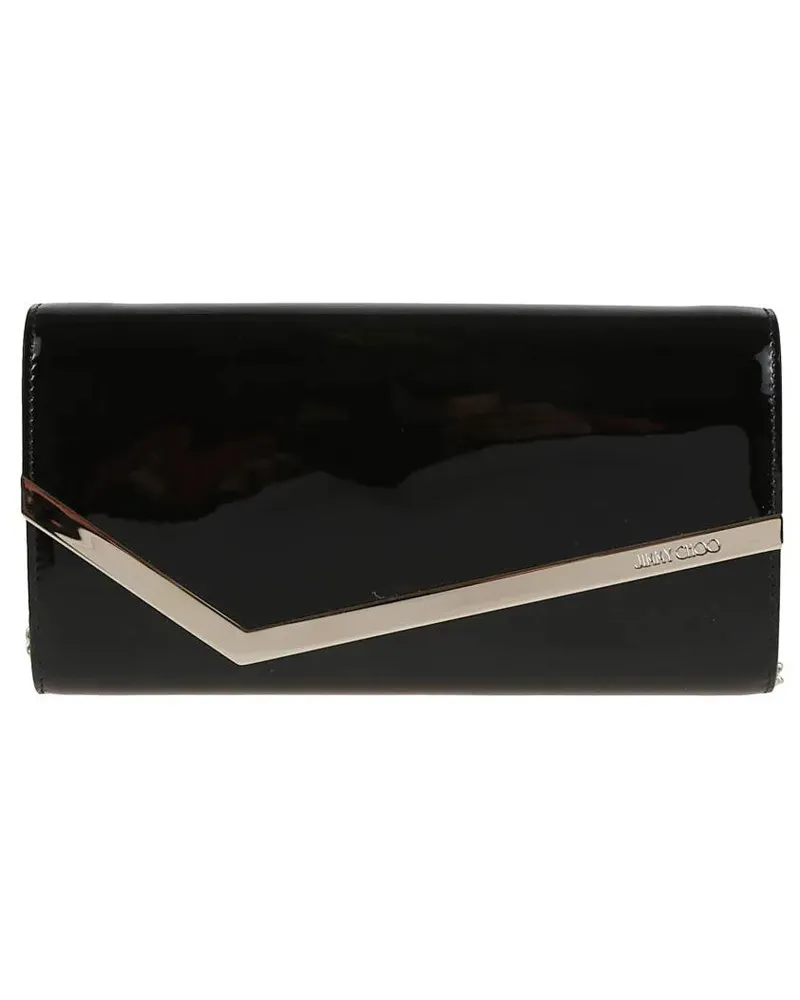 Jimmy Choo Clutches Emmie Patent Leather Clutch schwarz Schwarz