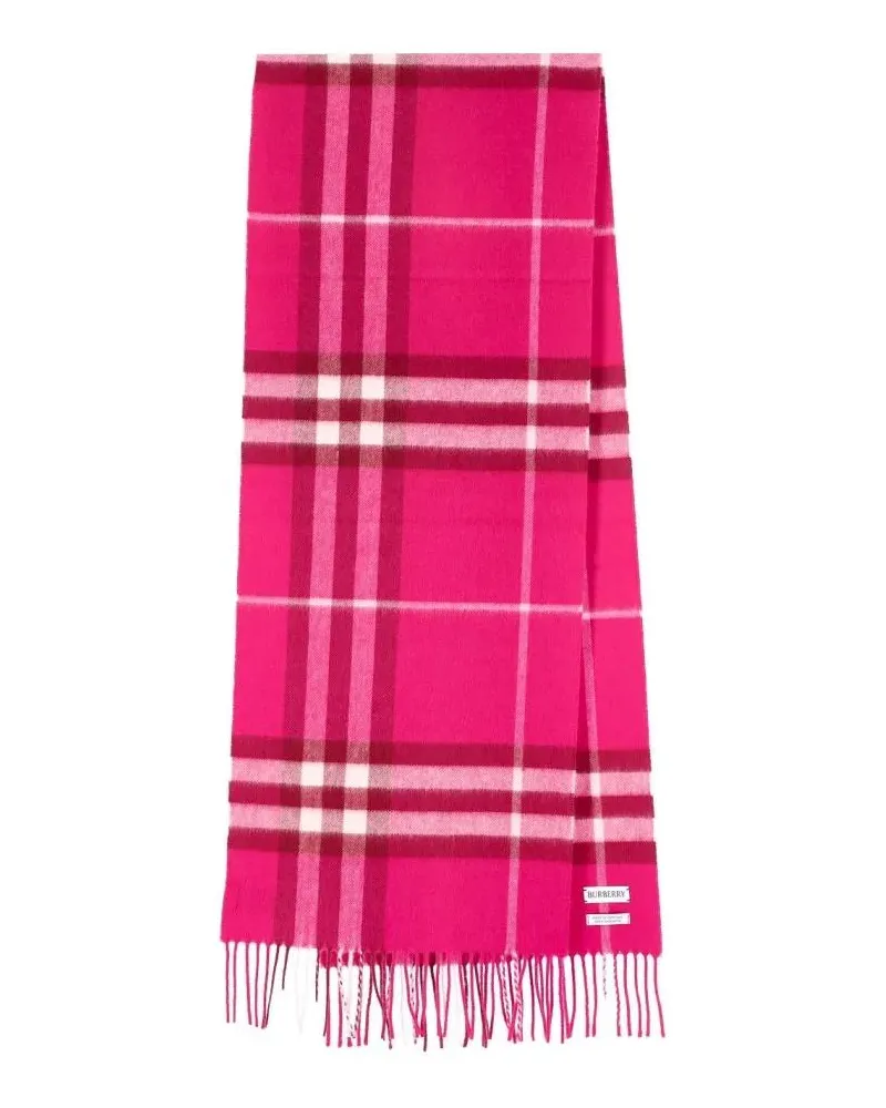 Burberry Tücher & Schals Rectangular Cashmere Scarf With Iconic Logo Intars pink Rosa
