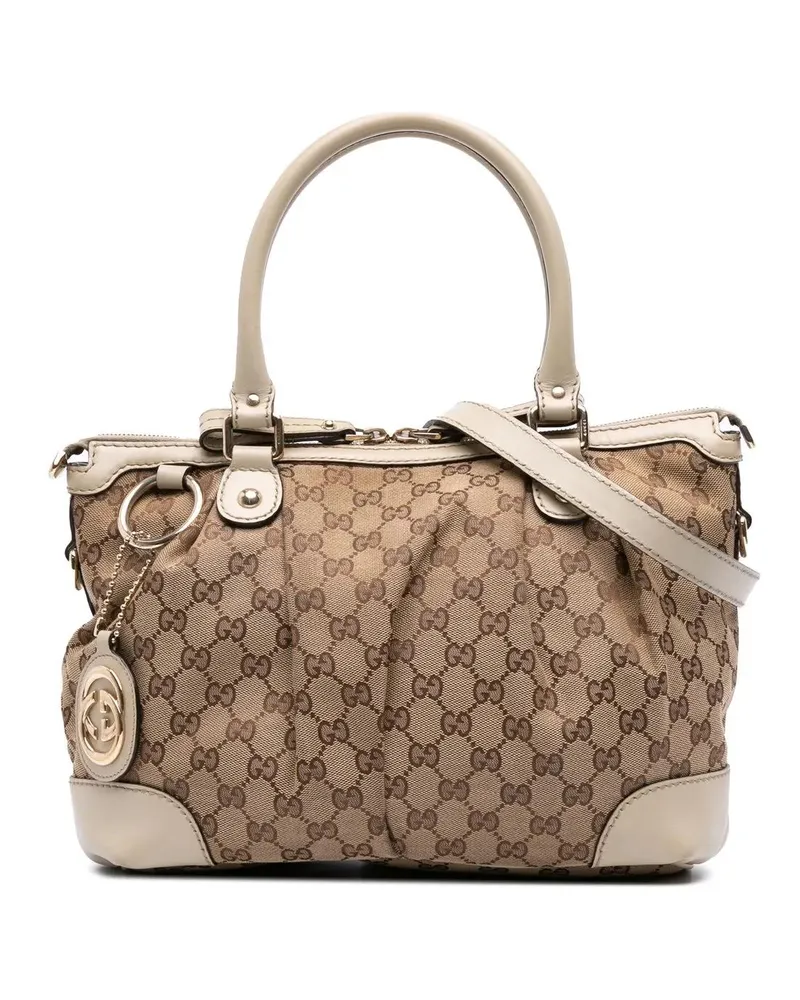 Gucci Hobo Bags GG Canvas Sukey Satchel braun Braun