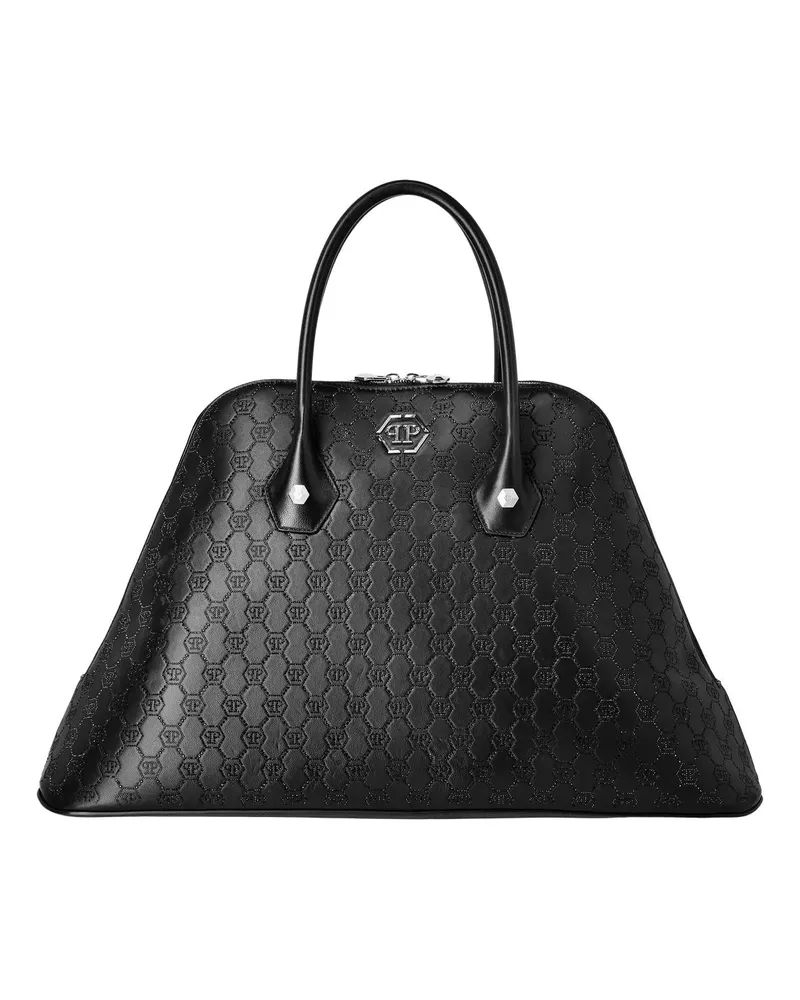 Philipp Plein Hobo Bags Umhängetasche Monogram Verziert schwarz Schwarz