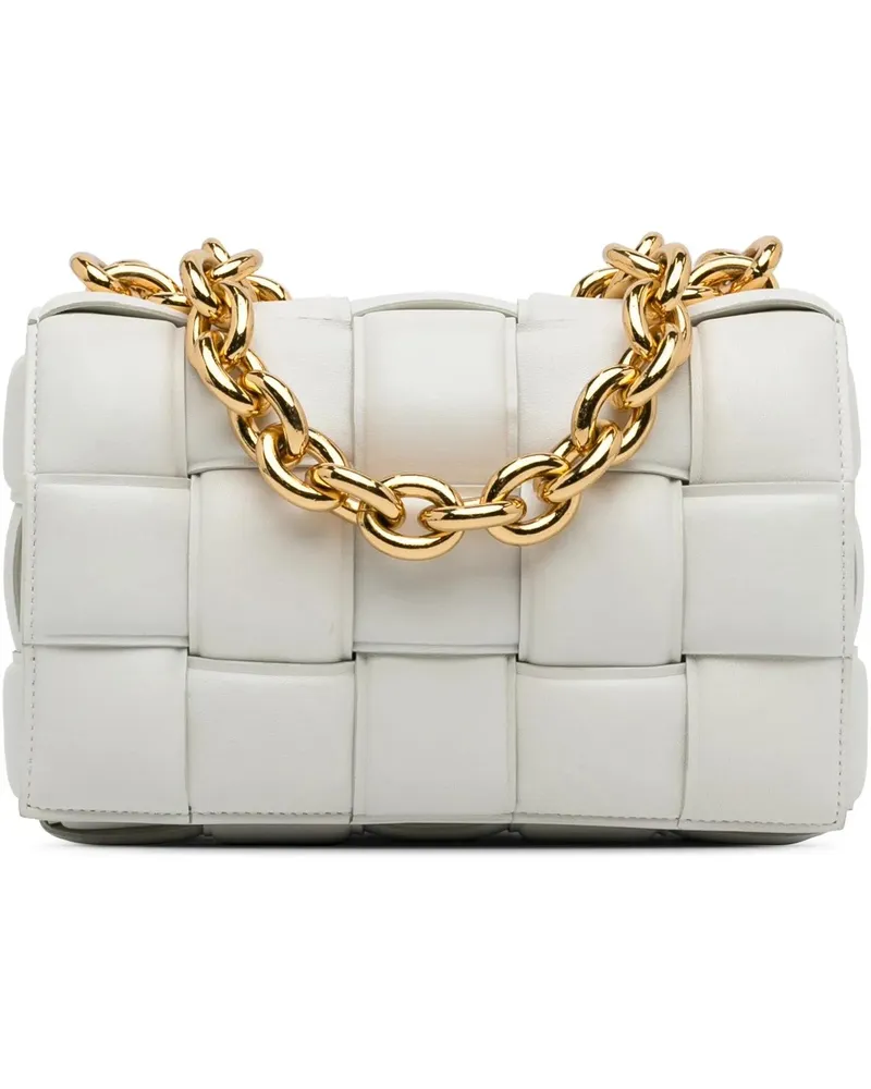 Bottega Veneta Hobo Bags Nappa Intrecciato Padded Chain Cassette Satchel weiß Weiß