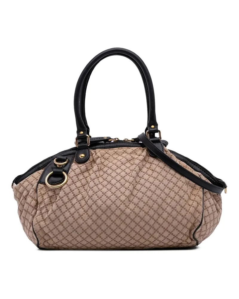 Gucci Hobo Bags Diamante Canvas Sukey Satchel braun Braun