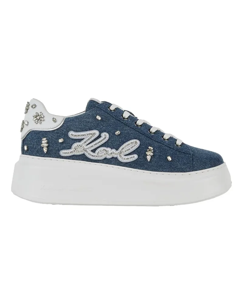Karl Lagerfeld Low-Top Sneaker ANAKAPRI SNEAKER MIT FLORASTONE-AUFNÄHER blau Blau