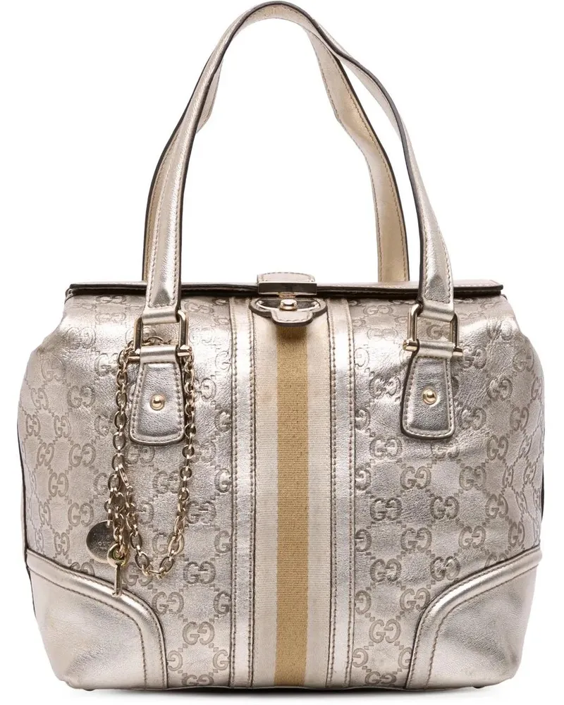Gucci Crossbody Bags Metallic ssima Web Treasure Handbag silberfarben 