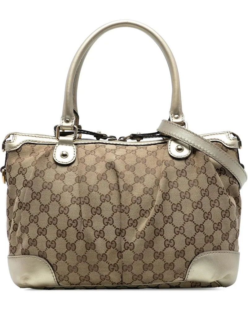 Gucci Hobo Bags GG Canvas Sukey Satchel braun Braun