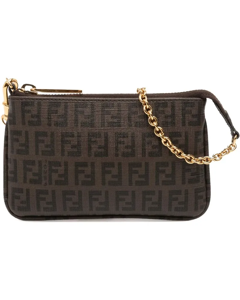 Fendi Hobo Bags Zucchino Spalmati Chain Pochette braun Braun