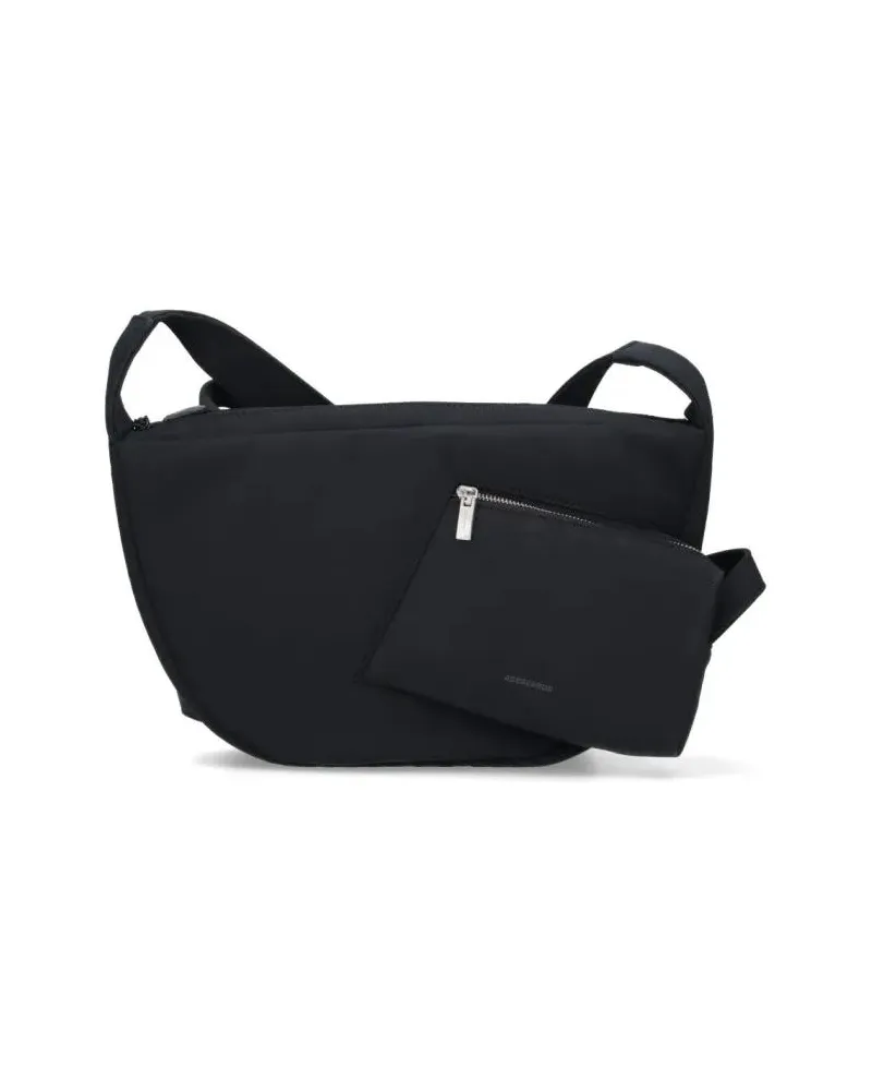 Adererror Hobo Bags Minimalist Black Bag With Structured Silhouette schwarz Schwarz