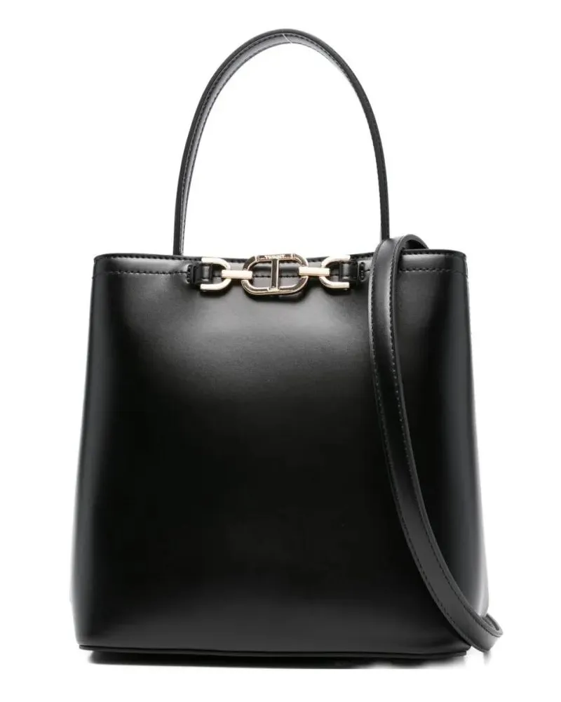 Twin-Set Hobo Bags Structured Black Shoulder Bag With Gold-Tone Hardw schwarz Schwarz