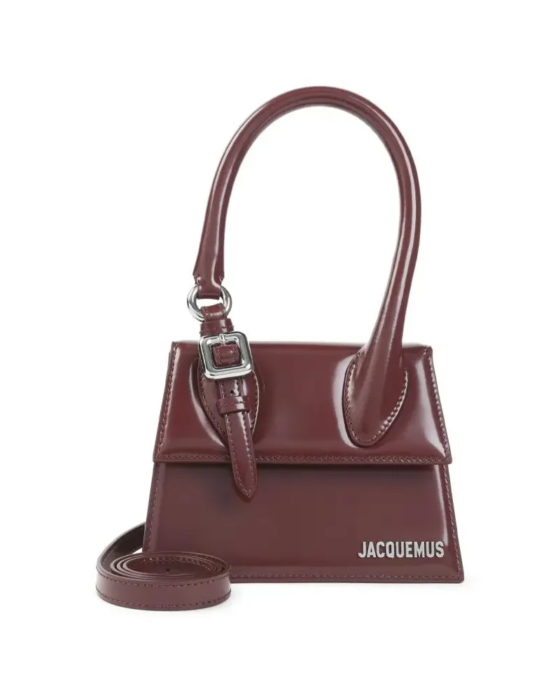 Jacquemus Hobo Bags Structured Burgundy Leather Handbag With Gold-Tone rot Rot