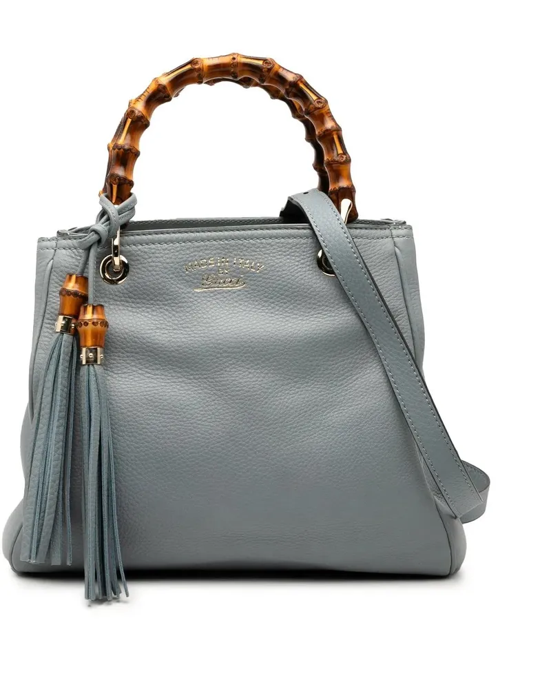 Gucci Hobo Bags Small Calfskin Bamboo Shopper Satchel blau Blau