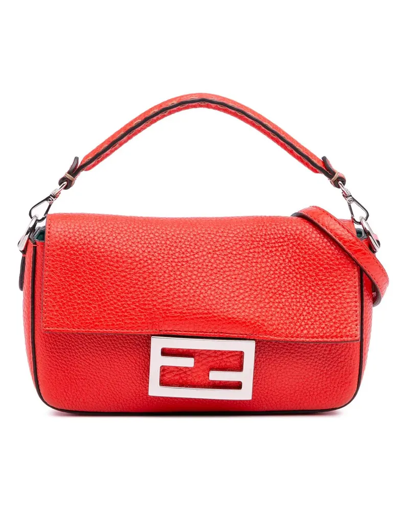 Fendi Hobo Bags Mini Leather Baguette Satchel rot Rot