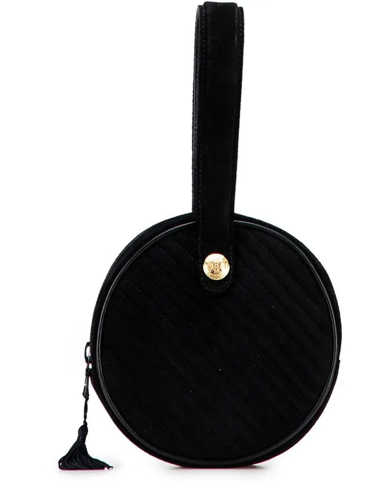 Celine Crossbody Bags Round Suede Tassel Handbag schwarz Schwarz