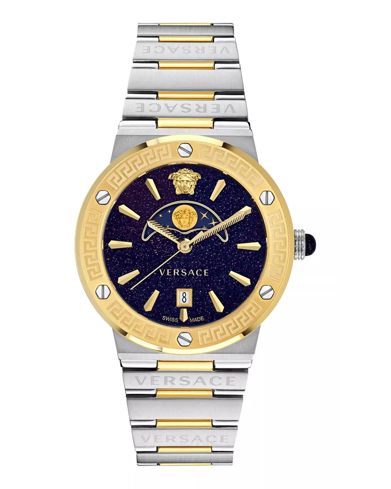 Versace Uhr Greca Logo Moonphase Schwarz