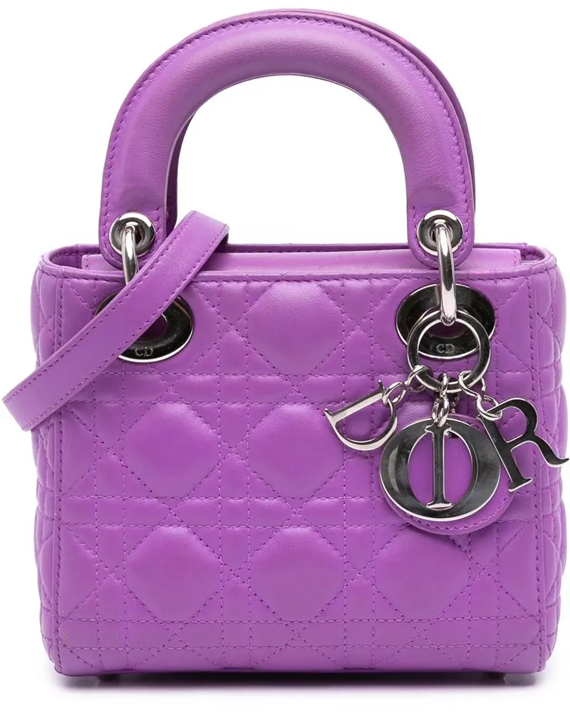 Dior Hobo Bags Mini Lambskin Cannage Lady Dior orange Orange