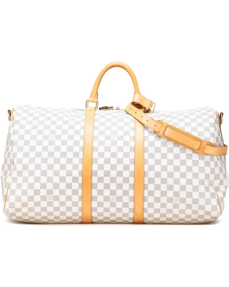 Louis Vuitton Weekender Damier Azur Keepall Bandouliere 55 weiß Weiß