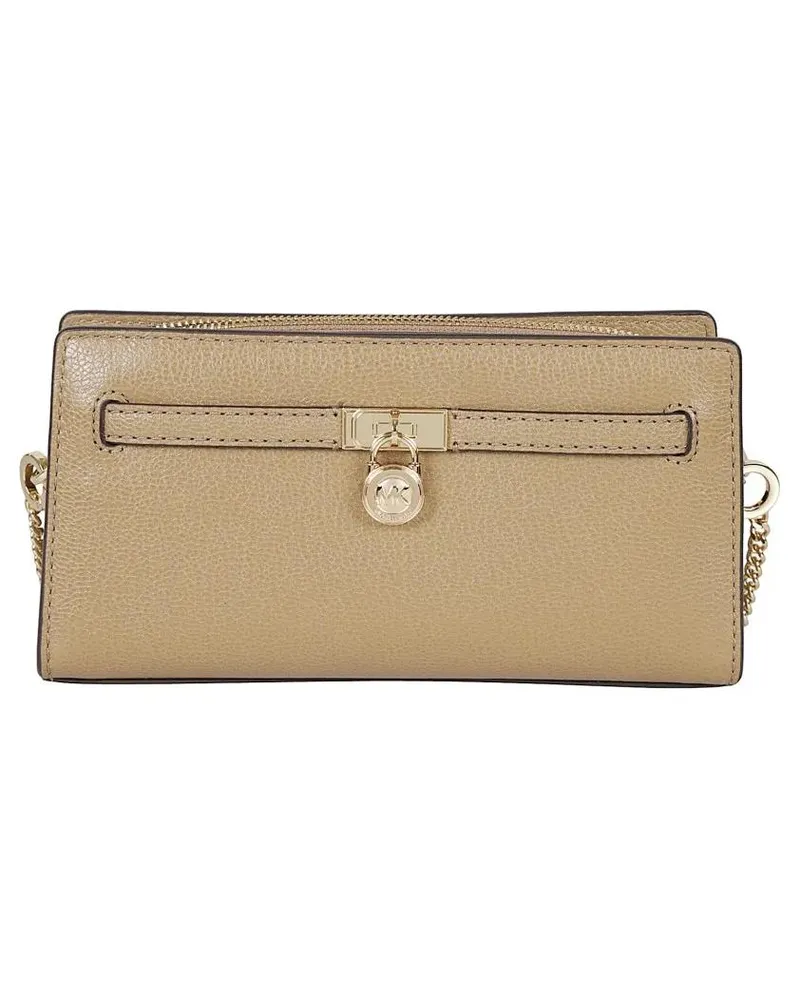 Michael Kors Clutches Hamilton Hammered Leather Clutch braun Braun