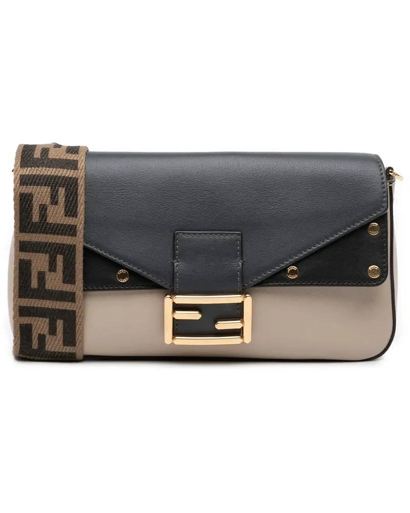 Fendi Hobo Bags Medium Calfskin Flip Baguette braun Braun