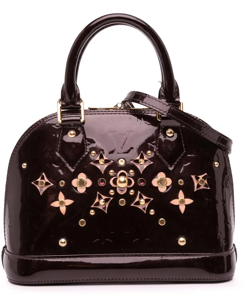 Louis Vuitton Hobo Bags Monogram Vernis Flower Alma BB orange Orange