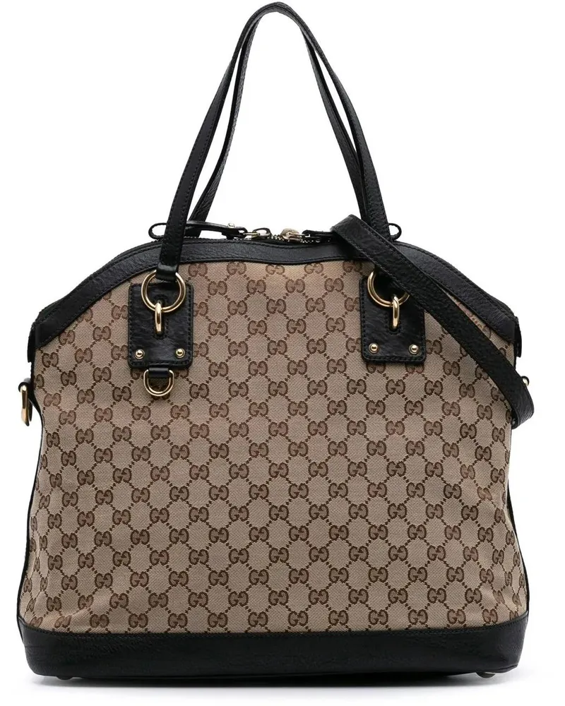 Gucci Hobo Bags 2016-2025 Large GG Canvas Charm Dome Satchel braun Braun