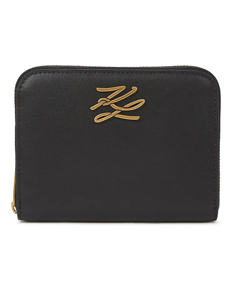 Karl Lagerfeld Portemonnaie K/AUTOGRAPH Mittelgroße Brieftasche mit Reißversch schwarz Schwarz