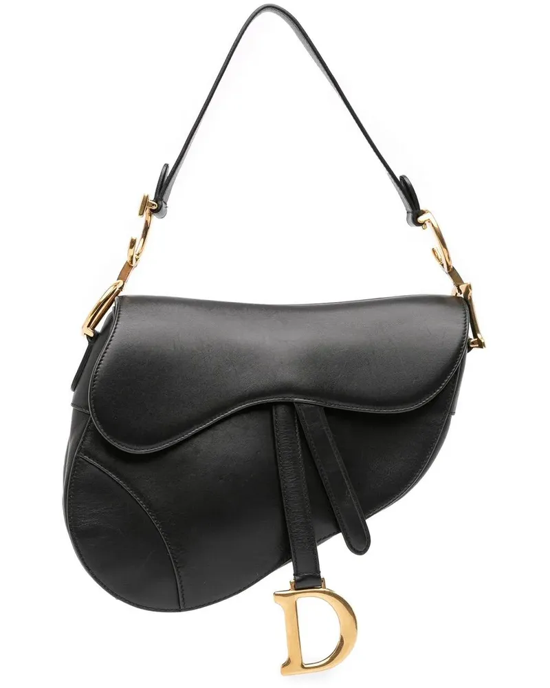 Dior Hobo Bags Smooth Calfskin Saddle Bag schwarz Schwarz