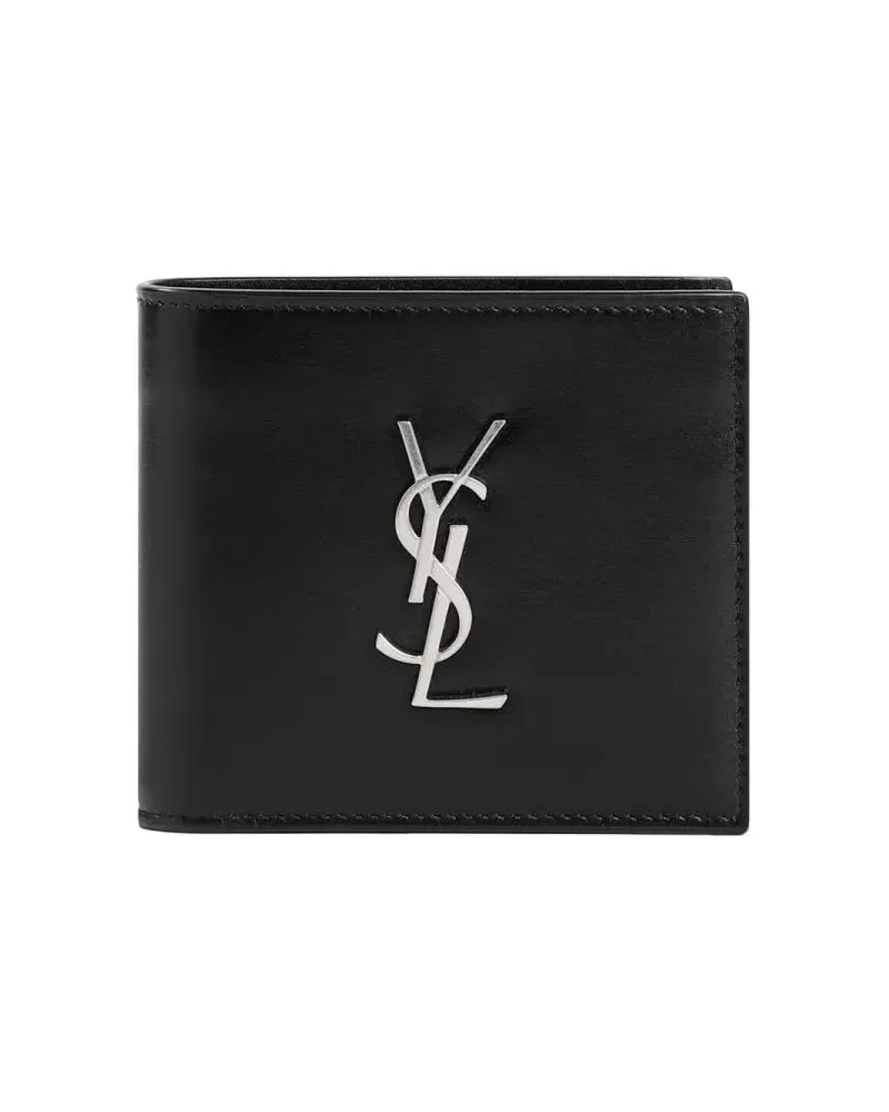 Saint Laurent Portemonnaies Black Leather Credit Card Holder schwarz Schwarz