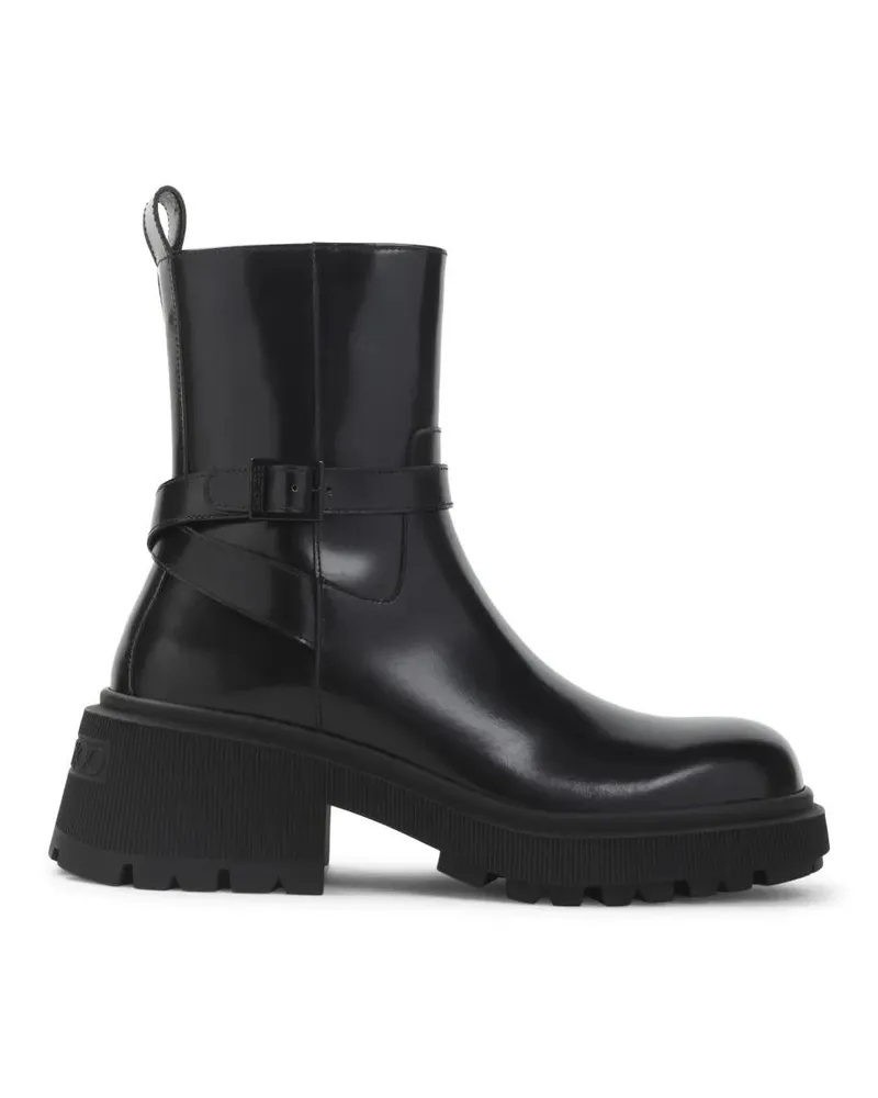 Jimmy Choo Sandalen Polished Leather Ankle Boots schwarz Schwarz