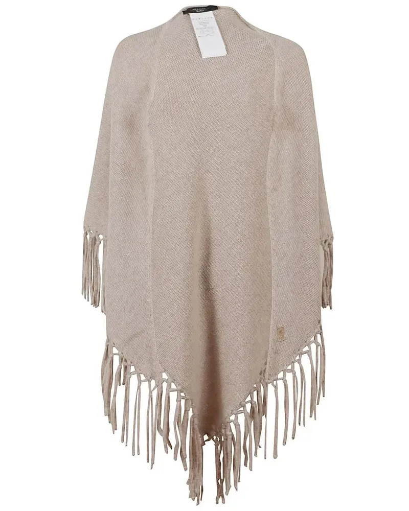 Max Mara Tücher & Schals Triangular Wool Scarf With Fringed Edges braun Braun