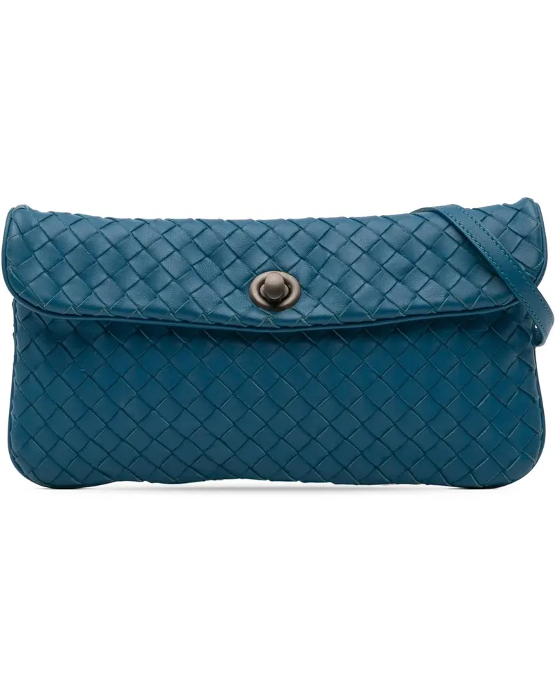 Bottega Veneta Hobo Bags 2010 Mini Nappa Intrecciato Turn Lock Crossbody blau Blau