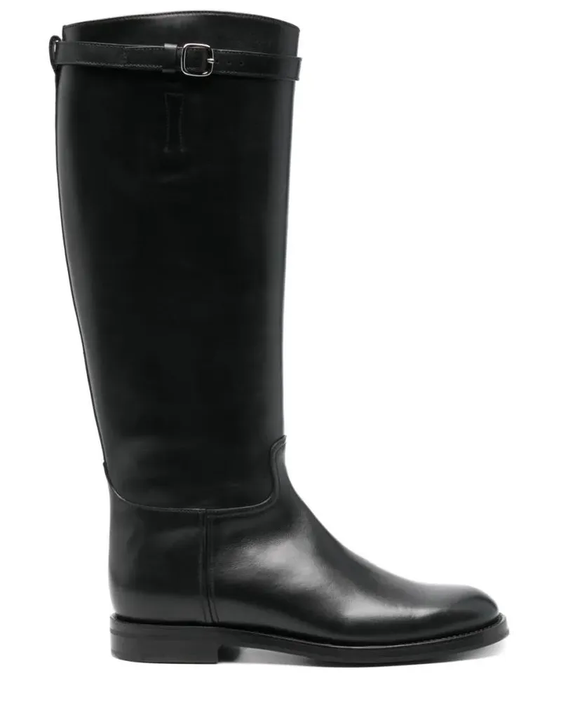Church's Stiefel Knee-High Leather Michelle Boot With Decorative Bu schwarz Schwarz