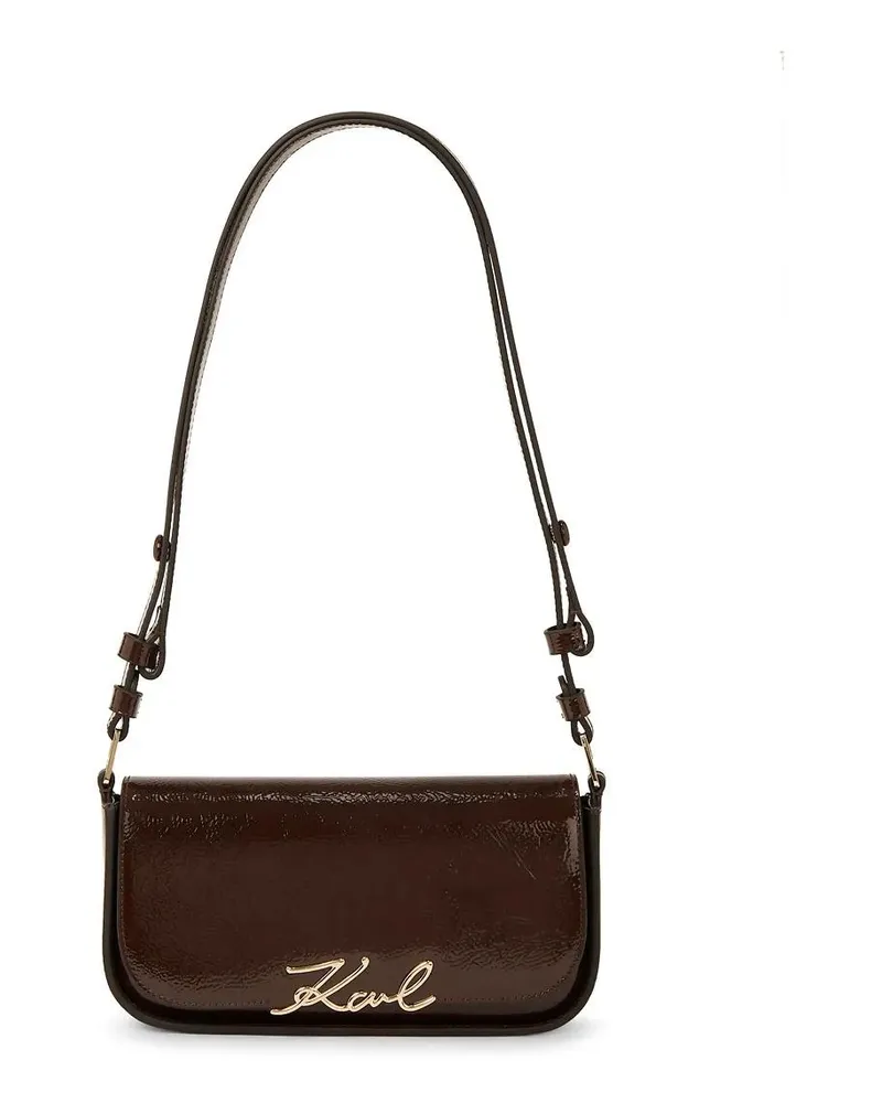 Karl Lagerfeld Crossbody Bags K/Signature glänzende Umhängetasche braun Braun