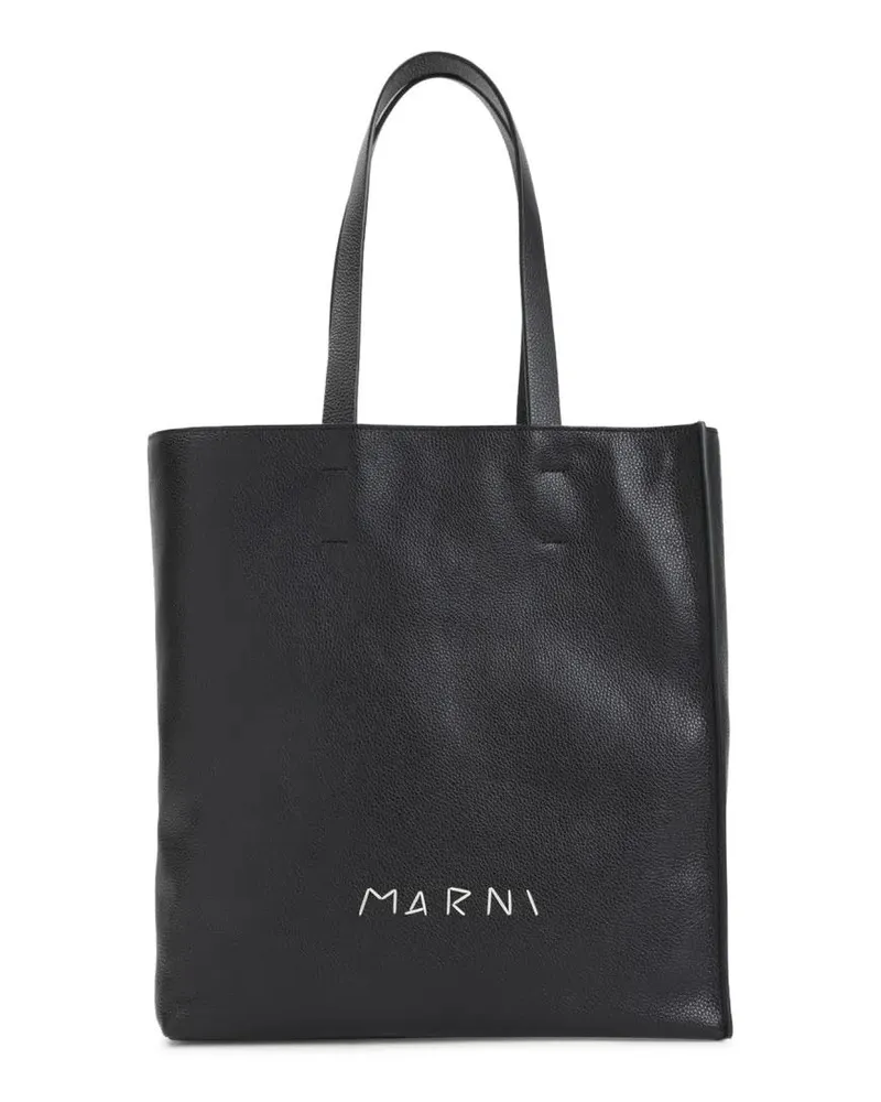 Marni Hobo Bags Museo Soft New Large Black Calf Leather Shoulder B schwarz Schwarz